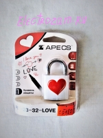 ЗАМОК НАВЕСНОЙ APECS PD-23-32-LOVE-BLISTER (HEART)