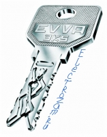Цилиндр EVVA 3KS, кл/кл, кл/верт, латунь, никель 62 31+31