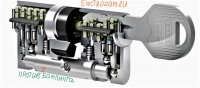 Цилиндр EVVA ICS кл кл кл верт латунь никель 92 46+46,41+51,31+61,36+56